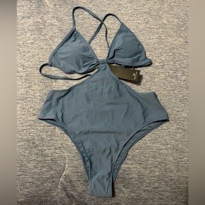 Blue One-Piece Swimsuit